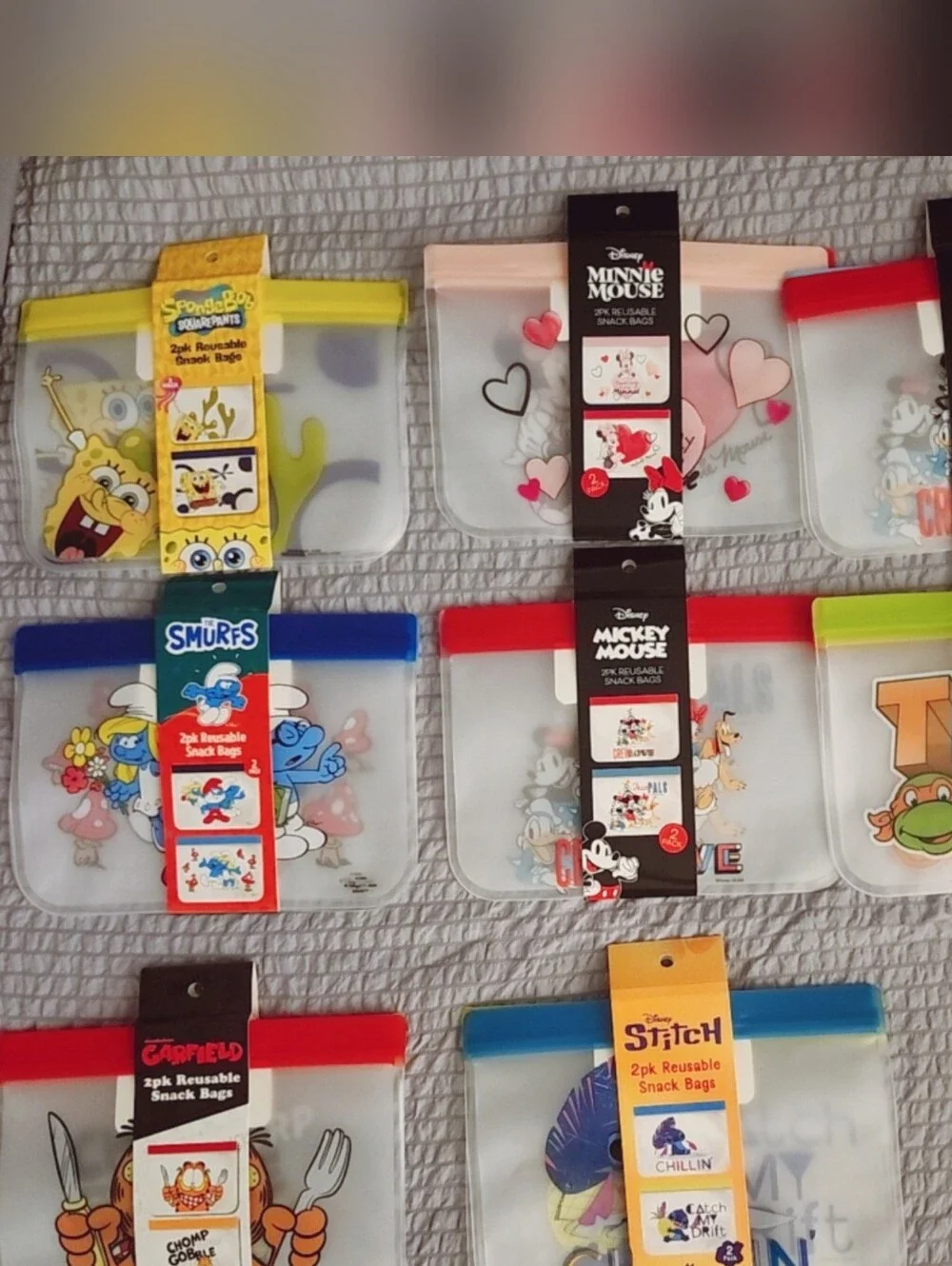 Disney Stitch Blue 2-Pack Reusable Snack Bags